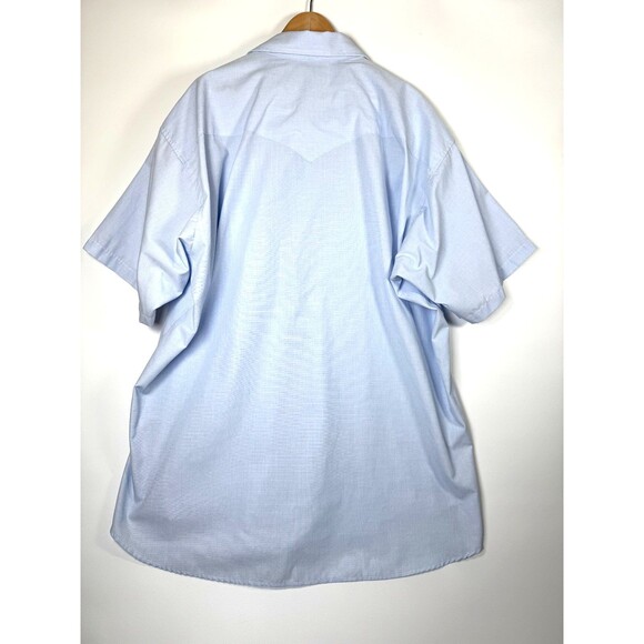 Flying R Ranchwear Western Shirt Men 4XL Tall Light Blue Pearl Snap Made in USA - Picture 3 of 10
